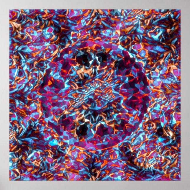 Affiche Multicolore dynamique Abstrait texturé (Devant)