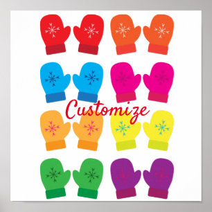 Affiche Multicolored Knitted Mittens Thunder_Cove