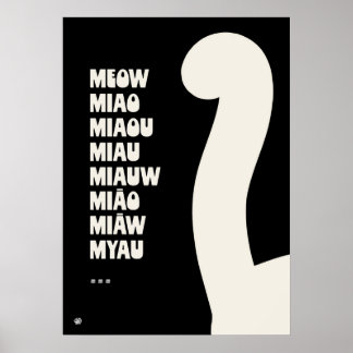 Affiche Multilingual Cat Sounds Gift for Cat Lovers