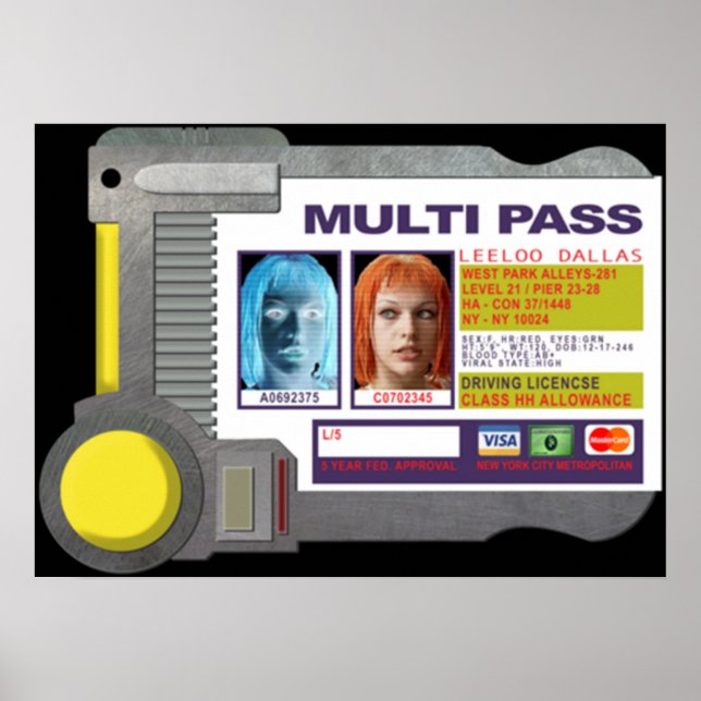 Affiche Multipass - Inspiré par le cinquième élément (Devant)