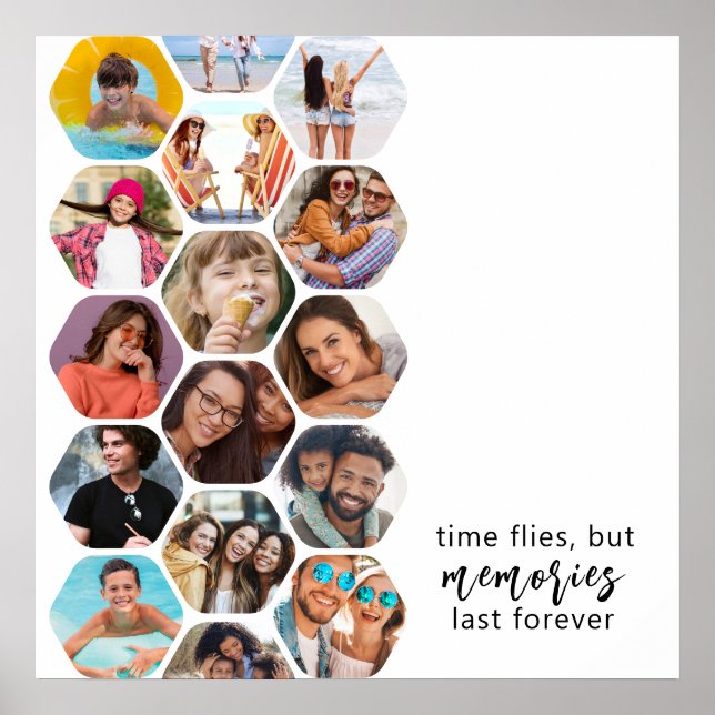 Affiche Multiphoto Collage souvenirs Simple Carré moderne (Devant)