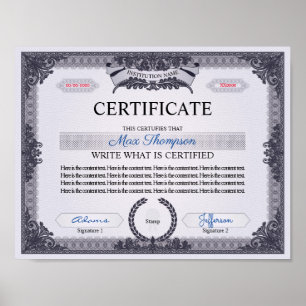 Affiche Multipurpose Certificate