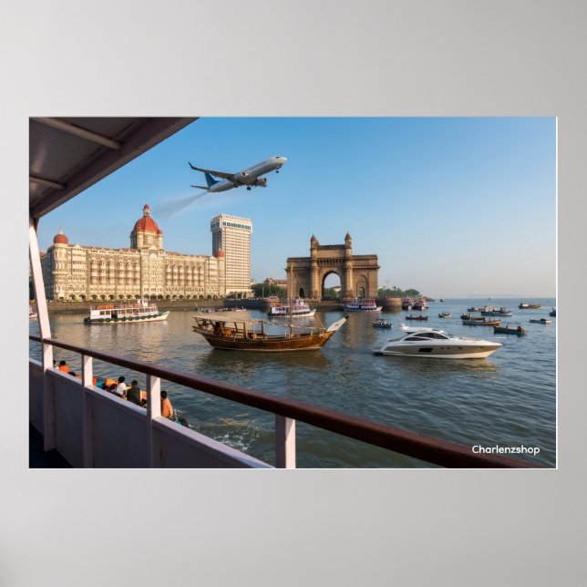 Affiche Mumbai la majestueuse : la Porte de l'Inde & le Ta (Devant)