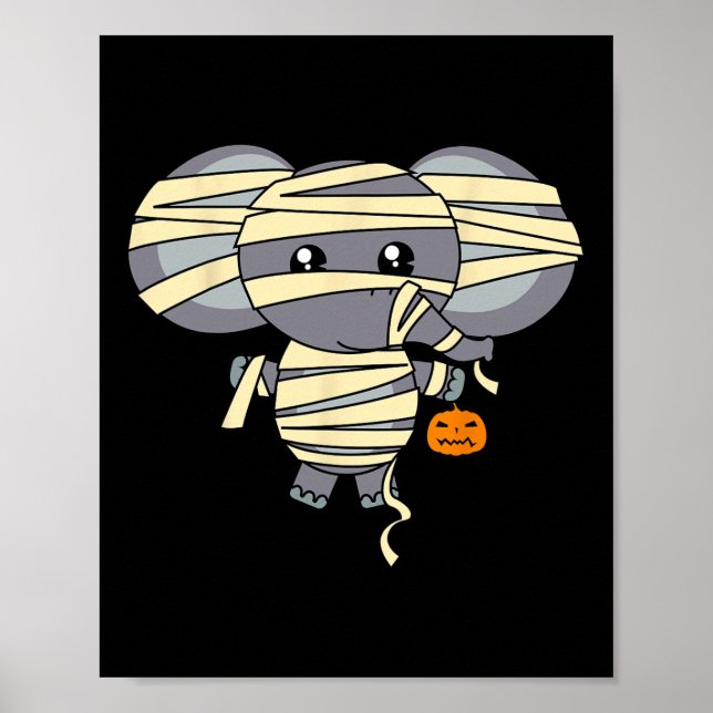 Affiche Mummy Elephant Trick Ou Traiter Costume Mignonne H (Devant)