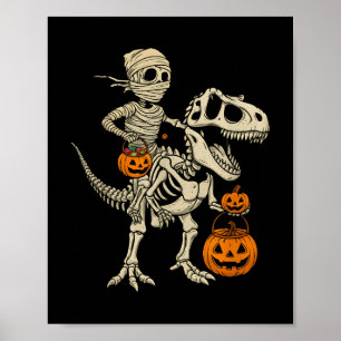 Affiche Mummy Skeleton équitation Dinosaur T Rex Enfants g