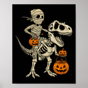 Affiche Mummy Skeleton équitation Dinosaur T Rex Enfants g