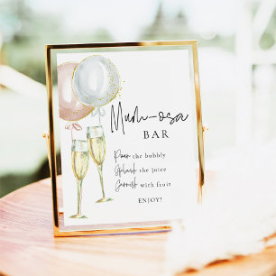 Affiche Mumosa Bar rose et bleu Balloon Sexe Signal de rév