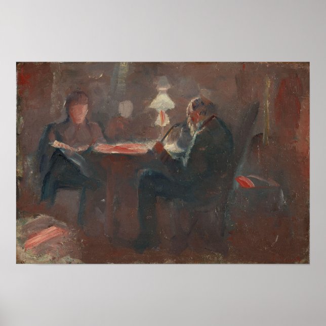 Affiche Munch - Autour de la lampe à paraffine (Devant)