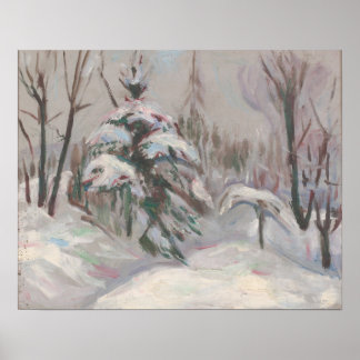 Affiche Munch - Forêt d'hiver 1927