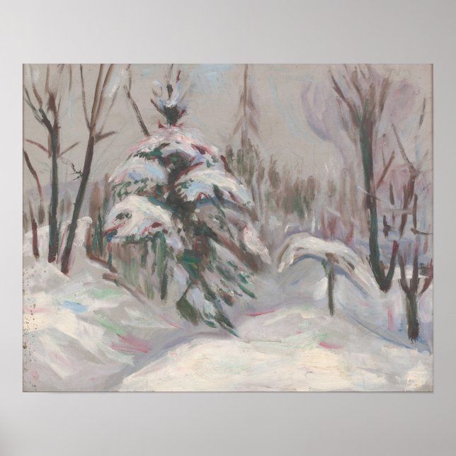 Affiche Munch - Forêt d'hiver 1927 (Devant)
