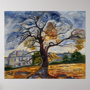 Affiche Munch L'arbre de chêne Expressionniste Art de la n