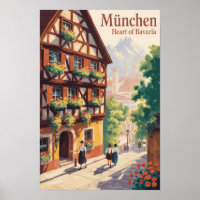Munich Allemagne Bavière Illustration Voyage Art