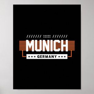 Affiche Munich Allemagne Typographie Moderne Conception Gr