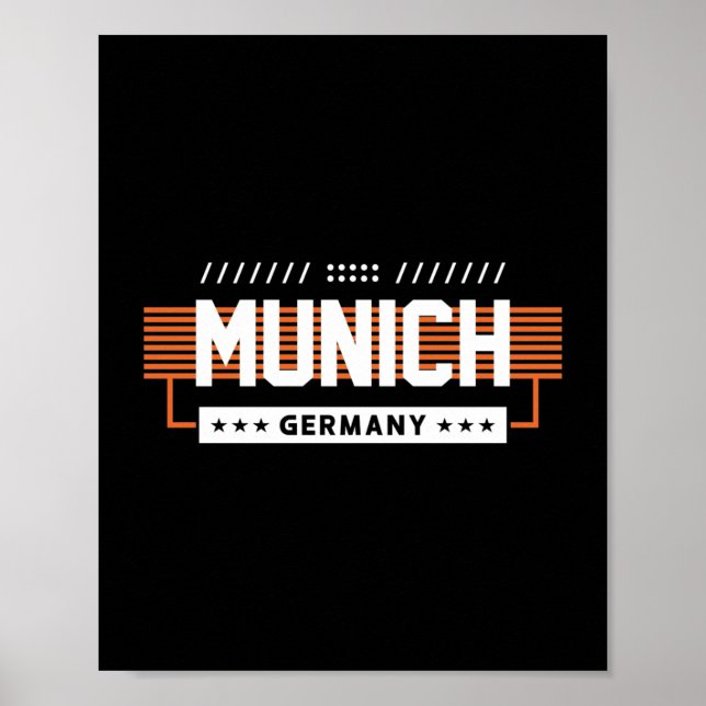 Affiche Munich Allemagne Typographie Moderne Conception Gr (Devant)