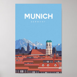 Affiche Munich Allemagne ville-affiche touristique