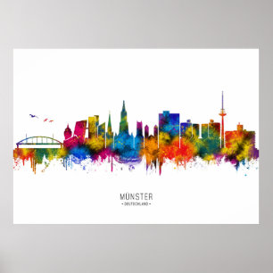 Affiche Münster Allemagne Skyline