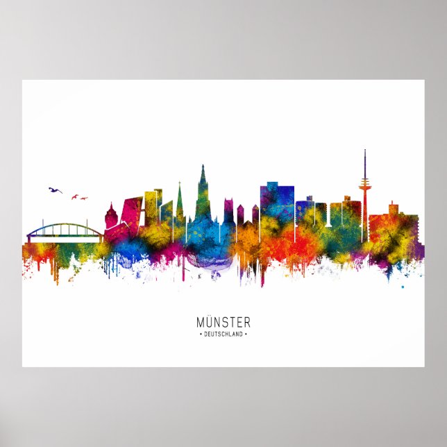 Affiche Münster Allemagne Skyline (Devant)
