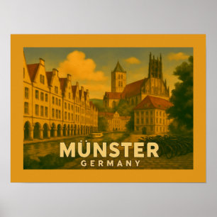 Affiche Münster Allemagne Ville Art