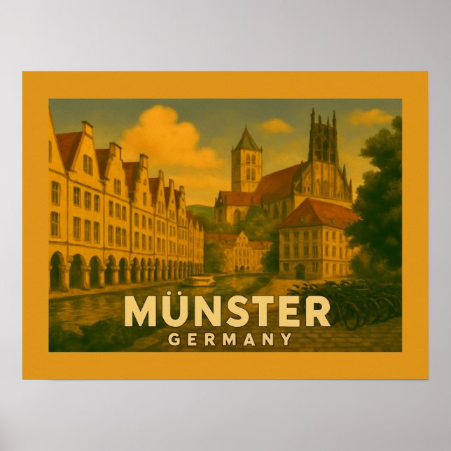 Affiche Münster Allemagne Ville Art (Devant)