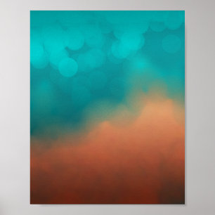 Affiche Mur Abstrait bleu Turquoise couleur turquoise