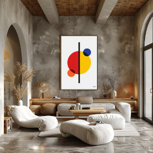 Affiche Mur Abstrait Minimaliste Géométrique Bauhaus Moder