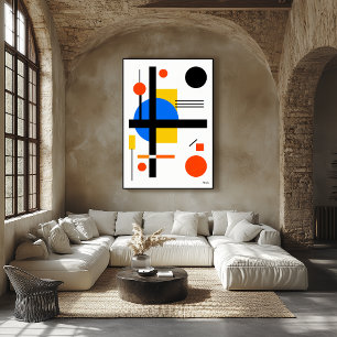 Affiche Mur Abstrait Minimaliste Géométrique Bauhaus Moder