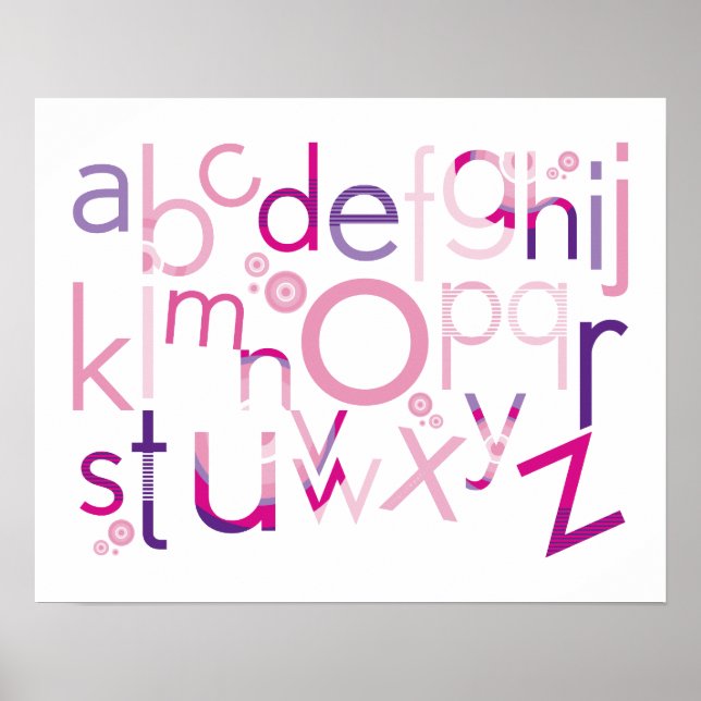 Affiche MUR ART :: TYPOGRAPHIE - alphabet tendance 2 (Devant)