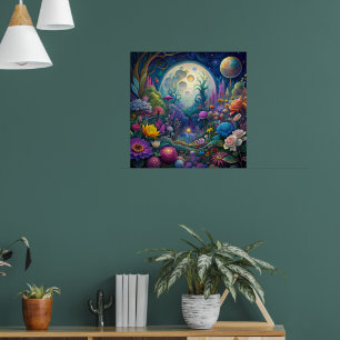 Affiche Mur clair clair de lune couleur