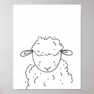 Affiche Mur d'agneau d'élevage de moutons Art monochrome