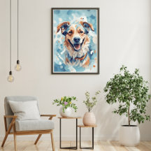 Mur d'Amoureux des chiens Art/ton bleu [1/3]