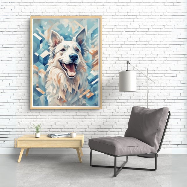 Affiche Mur d'Amoureux des chiens Art/ton bleu [2/3] (Créateur téléchargé)