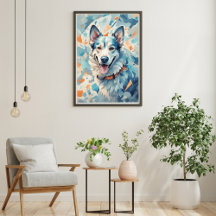 Mur d'Amoureux des chiens Art/ton bleu [3/3]