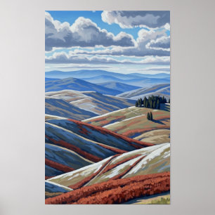 Affiche Mur d'art. Collines paisibles.