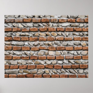 Affiche mur de briques Brown