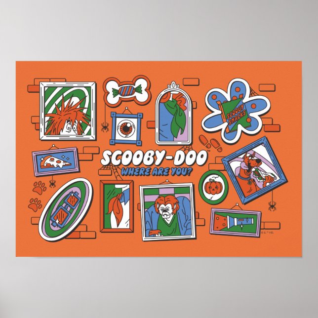 Affiche Mur de cadres photo d'Halloween de Scooby-Doo (Devant)