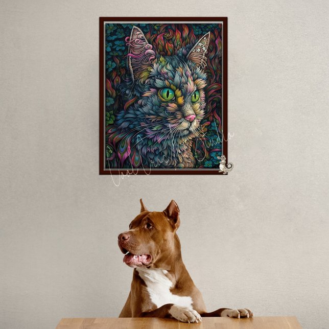 Affiche Mur de chat numérique Art-Belle Calico Portrait de (Créateur téléchargé)