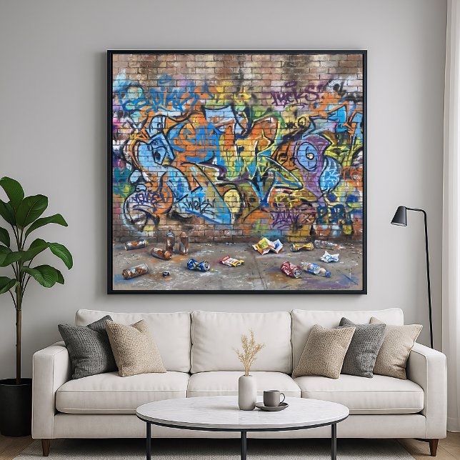 Affiche Mur de Graffiti - Style d'Art Urbain Pictural (Créateur téléchargé)
