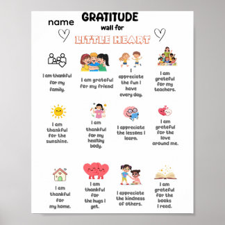 Affiche Mur de gratitude pour petit cœur