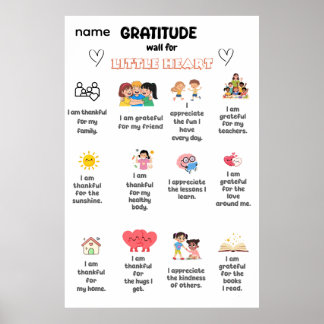 Affiche Mur de gratitude pour petit cœur