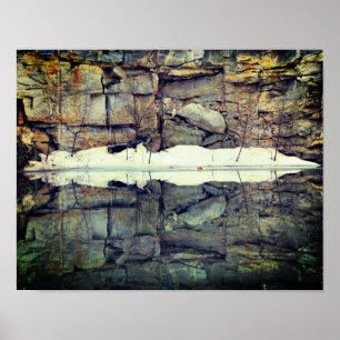 Affiche Mur De Roche De Granit Réflexions Dans La Nature D