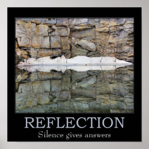 Affiche Mur de roche de silence de réflexion Citation Insp