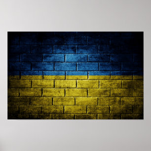Affiche Mur du drapeau ukrainien