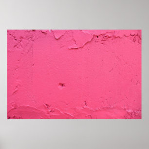 AFFICHE MUR EN BÉTON ROSE EN JOURNÉE