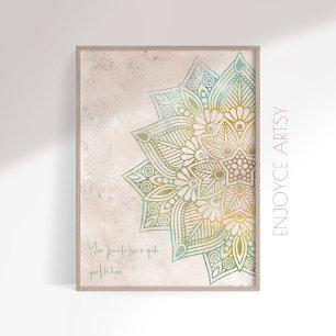 Affiche Mur indien de mandala de ton naturel unique