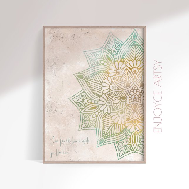 Affiche Mur indien de mandala de ton naturel unique (Créateur téléchargé)