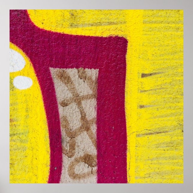 Affiche Mur jaune et rose (Devant)