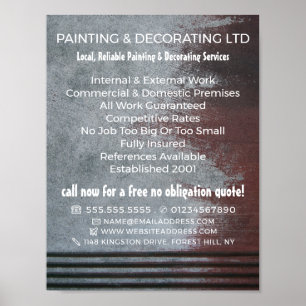 Affiche Mur Peint Grunge, Peintre & Décorateur