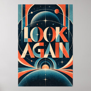 Affiche Mur Rétro Futuriste de Typographie Cosmique « Rega