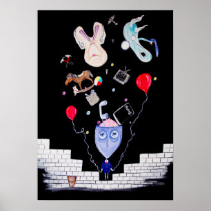 Affiche Mur rose 20x28