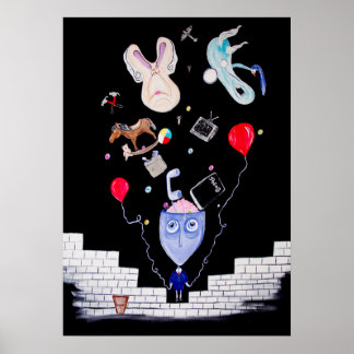 Affiche Mur rose 20x28